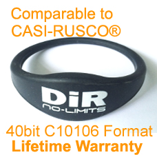 Printable Proximity Wristband-GE Casi-Rusco 40bit C10106 For GE Security, Lenel 32, Interlogix, UTC Fire & Security